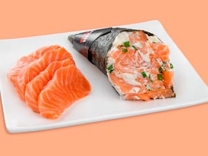 Combo 3 - sashimi de salmão + Temaki